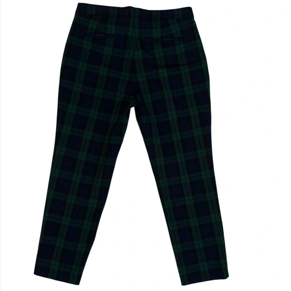 J. Crew Wool Blend Navy Black Green Ankle Length Pants Lined Side Zip Flat Front